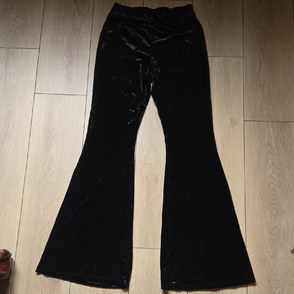 NWOT Shein Crushed Velvet Flate Pants SZ S